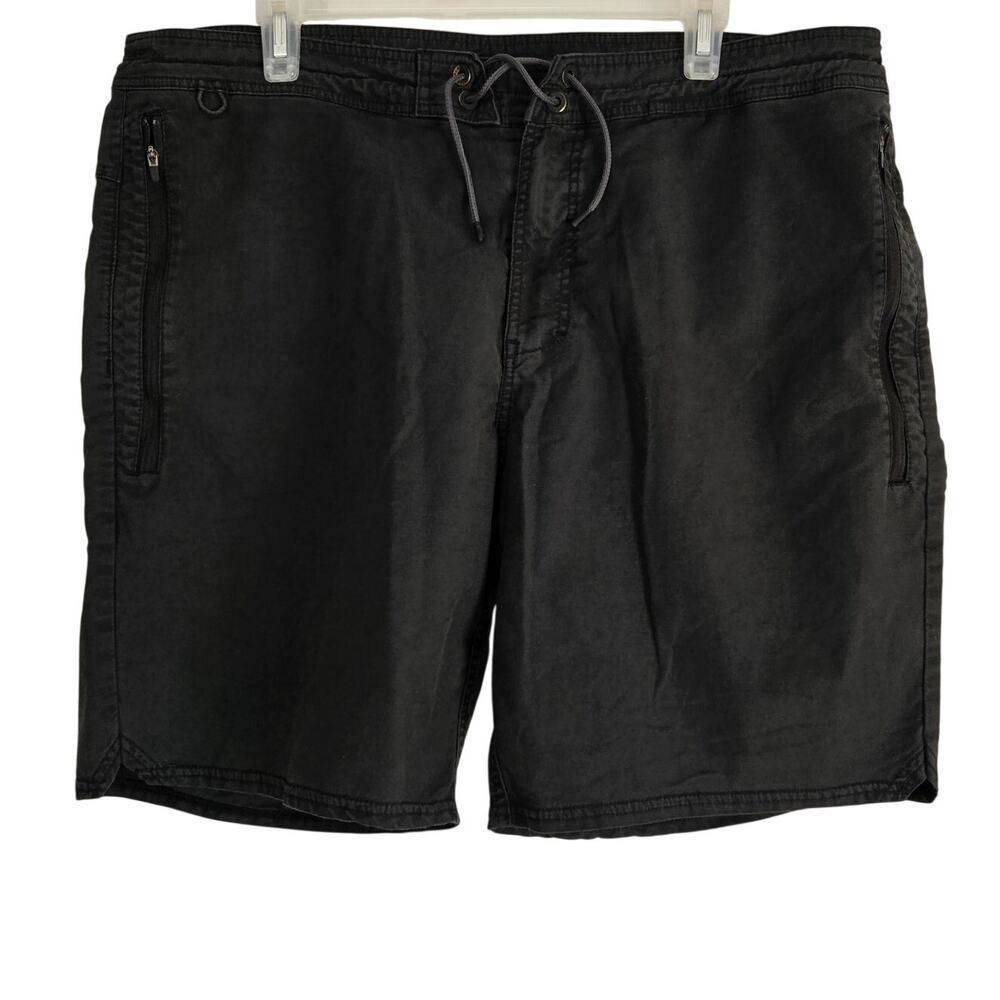 Roark Layover 2 Travel Black Drawstring Waist Gorpcore Shorts Zip Pocket Size 36